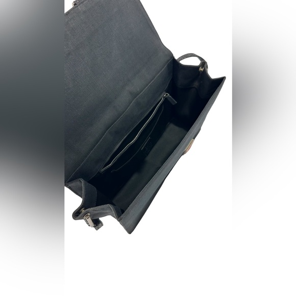 Vintage GIANNI VERSACE black canvas shoulder bag snake trim with duster - Picture 16 of 16